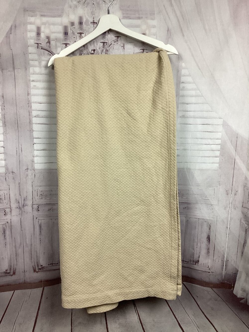 Pottery Barn Shower Curtain Cream Textured Cotton